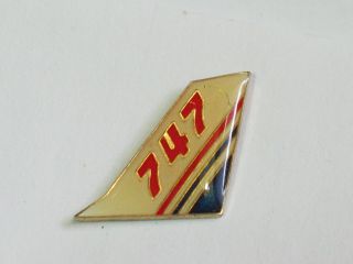 Boeing 747 Pin,  Vintage (red) Aircraft Tail Piece Lapel Pin,  (1 Pin Only 747)