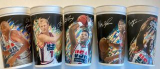 1992 McDonald ' s USA Basketball Dream Team Cups 10 Total Cups JORDAN MAGIC BIRD 3