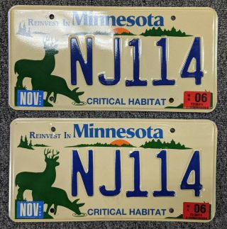 Minnesota License Plate Critical Habitat Deer Environmental Pair