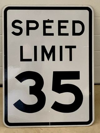 Dot 35 Mph Speed Limit Sign Soda Advertising Gas Oil Transportation 24 " X18 "