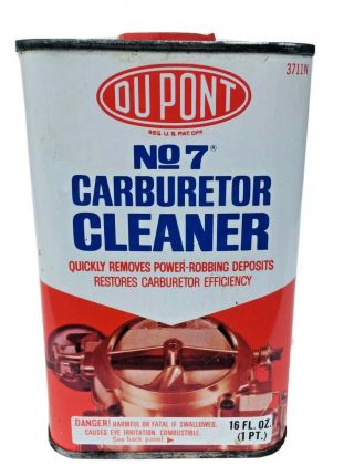Dupont Carburetor Cleaner Can No 7 Usa Auto Garage 1 Pint Vintage Empty