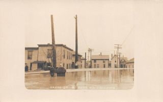 Vtg Mansfield Richland Co.  Ohio Rppc Postcard 1913 Flood Prr Pennsylvania Cross
