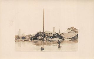 Vtg Mansfield Richland Co.  Ohio Rppc Postcard 1913 Flood Aultman Taylor
