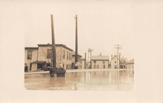 Vtg Mansfield Richland Co Ohio Rppc Postcard 1913 Flood Prr Pennsylvania Cross 2