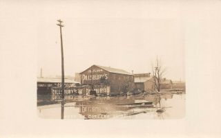 Vtg Mansfield Richland Co.  Ohio Rppc Postcard 1913 Flood Pillsbury 