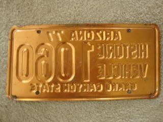 1977 base Arizona Historic Vehicle Copper license plate Good 2