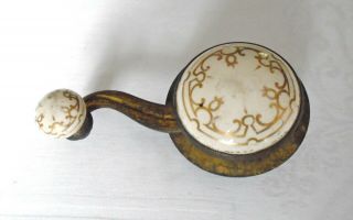 Antique Porcelain/ceramic & Brass Servant Bell Pull Handle
