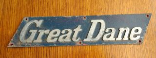Vintage Advertising Cast Metal Great Dane Trailer Emblem Badge Logo Sign Plaque