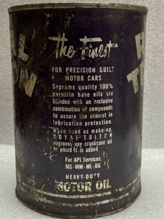 1950s 76 Royal Triton SAE 30 Vintage OIL Can Old Crusty Looking Empty Can 3