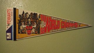 1991 - 1992 Nba Champs Chicago Bulls Back To Back Michael Jordan Pippen Pennant