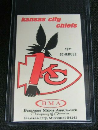 Vintage 1971 Kansas City Chiefs Football Pocket Schedules Nfl S428