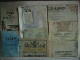 7 Vintage National Geographic European Maps - - In
