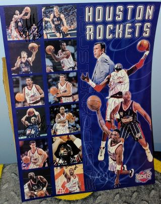 Hakeem Olajuwon Carr Barkley Stadium Giveaway Poster Vintage Houston Rockets 89