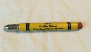 Vintage Advertising Bullet Pencil Earl Rudy Quality Seeds Bluffton Indiana