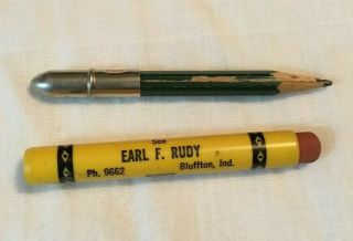 Vintage Advertising Bullet Pencil EARL RUDY Quality Seeds BLUFFTON INDIANA 2