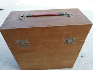 Vintage Retro Wooden LP Record Case Storage Carrying Case. 2