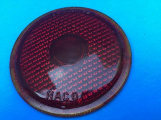Vtg 3 1/8 " Naco Stop Brake Light Glass Lens Rat Rod Truck Hot Rod Car Reflector