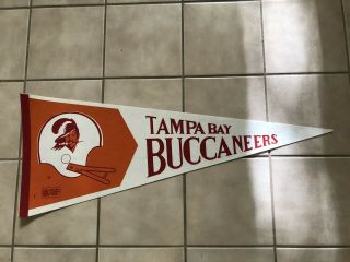 Vintage 1970’s Tampa Bay Buccaneers Nfl Full Size Pennant Vivid Colors No Holes