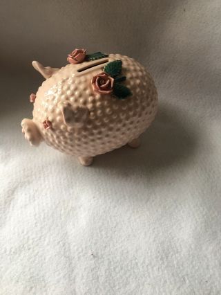 Vintage Lefton Pink Hobnail Ceramic Piggy Bank