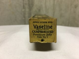 Vintage Vaseline Tube camphorated Petroleum Jelly Tube & Box Never Opened 2