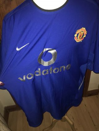 Manchester United 2002 - 2003 Away Third Blue Vintage Football Shirt Xl