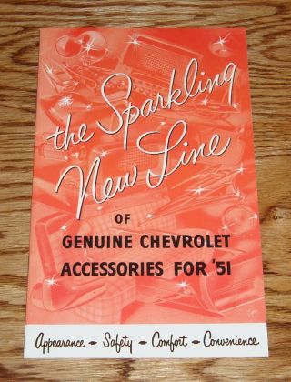 1951 Chevrolet Accessories Sales Brochure 51 Chevy Styleline Bel Air Fleetline