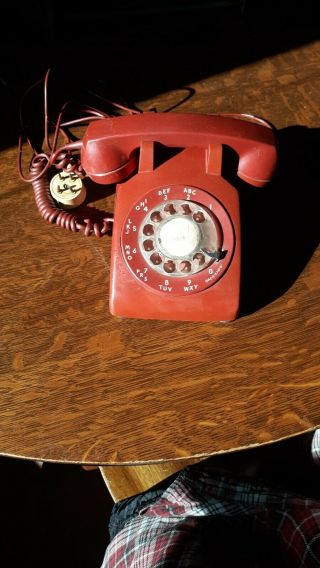 Vintage Red Western Electric Bell System Rotary Dial Telephone Cord