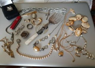 Vintage Joblot Of Costume Jewellery And Items