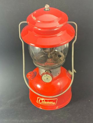 Coleman Model 200a Red Lantern With Globe,  1969
