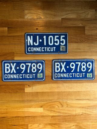 Vintage License Plates 3 Connecticut Plates From The 60s And 70s