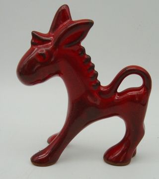 Cute Vintage 60s/70s Red Pottery Horse Donkey Mule Figurine By Guido Riffarth