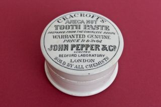 Vintage John Pepper Cracrofts London Areca Nut Tooth Paste Potlid Pot Lid,  Base
