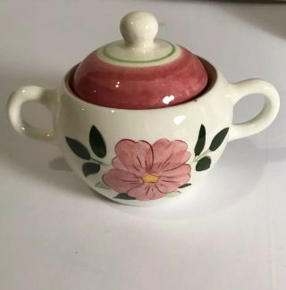 Vintage Stangl Pottery Wild Rose Sugar Bowl With Lid
