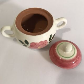 Vintage STANGL Pottery WILD ROSE Sugar Bowl with Lid 2