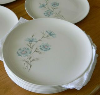 Vintage Taylor Smith Taylor Blue Flower Ever Yours Boutonniere Dinner Plates