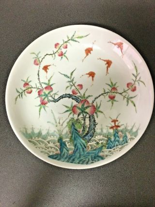 Vintage Asian Art,  Wall Plate,  Hand Painted,  Rose,  China,