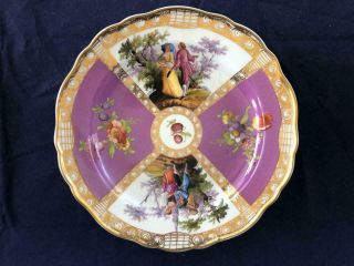 Fine Antique Meissen Wateau Porcelain Hand Painted Cabinet Plate.  1.