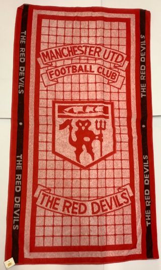 Manchester United Vintage 1980’s Red Devils Bath Towel With Tag