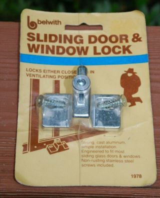 Vintage Belwith Sliding Door & Window Lock/ Cast Aluminum/ Non - Rusting Screws