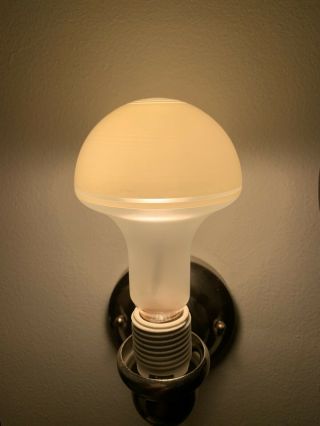 Vintage 1940 General Electric Frosted Art Deco Light Bulb Mushroom Shaped 100