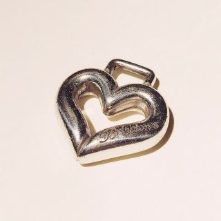 Vintage Signed - Brighton - 1960s Silver Plated Heart Shaped Necklace Pendant