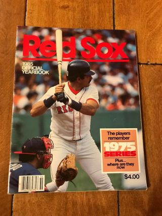 Multi Signed 1985 Boston Red Sox Official Yearbook Lou Whitaker Oil Can Boyd,