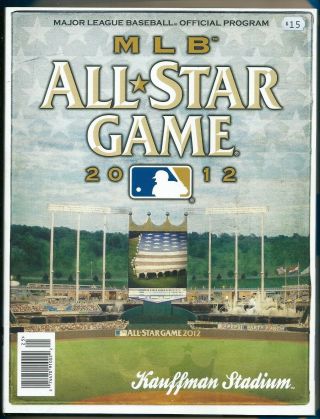 2012 Mlb Baseball All - Star Game Official Program Kauffman Stadium Al Vs Nl