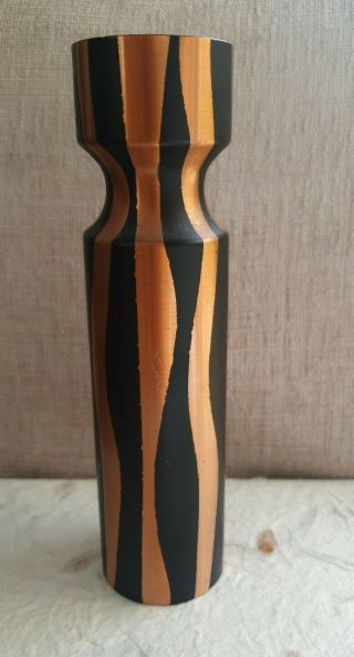 Copper Vase by Egro Switzerland,  Copper and Black Striped Vase,  1970s 2