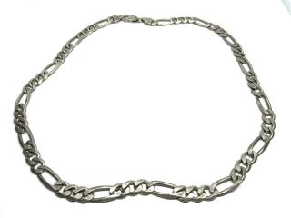 Vintage Sterling Silver Rhodium Plated Figaro Link 18” Chunky Necklace (28g)