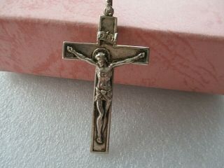 Vintage 925 Sterling Silver Crucifix Cross Pendant.  Religious,  Hallmarked