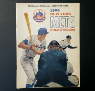 1966 York Mets Vs Atlanta Braves Official Program And Game Time Scorecard