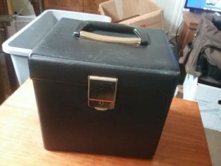 Vintage Record Carry Storage Case Box Vinyl 7” Singles 45s Black 1970s Retro