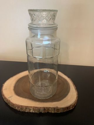 Vintage Planters Mr.  Peanut Glass Jar W/ Lid 1978 10 Sided