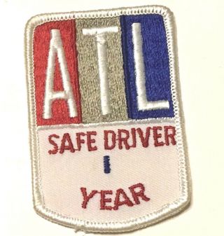 Atl Associated Truck Lines Inc Closed 1977 1 Yr Safe Driver Patch 3 X 2 4038